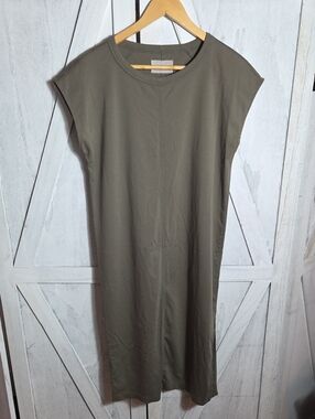 Everlane 100% Cotton Army Green Sleeveless T-Shirt Dress Size M